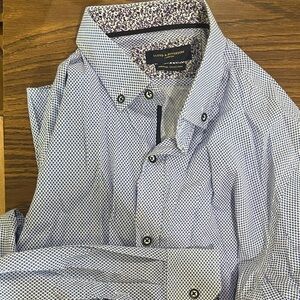 Men's Blue Patterned Casual Shirt
